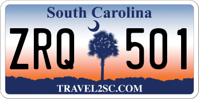 SC license plate ZRQ501