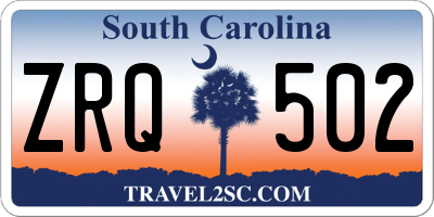 SC license plate ZRQ502