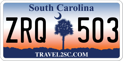 SC license plate ZRQ503