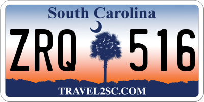 SC license plate ZRQ516