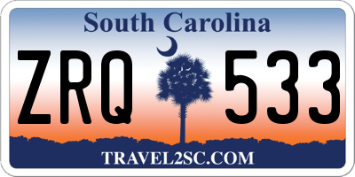 SC license plate ZRQ533