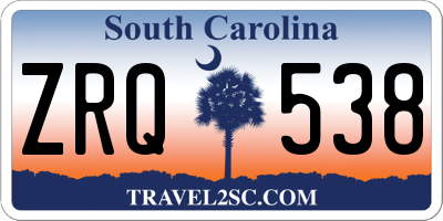 SC license plate ZRQ538