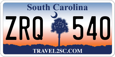 SC license plate ZRQ540