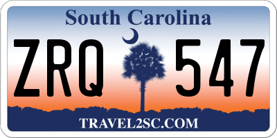 SC license plate ZRQ547