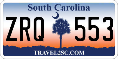 SC license plate ZRQ553