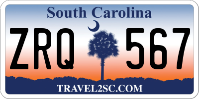 SC license plate ZRQ567