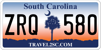 SC license plate ZRQ580