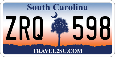 SC license plate ZRQ598