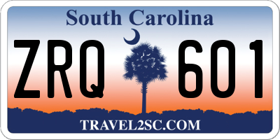 SC license plate ZRQ601