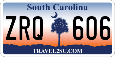 SC license plate ZRQ606