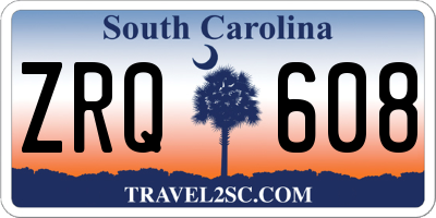 SC license plate ZRQ608