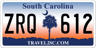 SC license plate ZRQ612