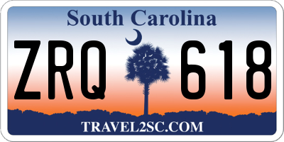 SC license plate ZRQ618