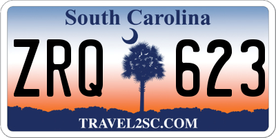 SC license plate ZRQ623