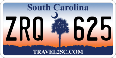 SC license plate ZRQ625