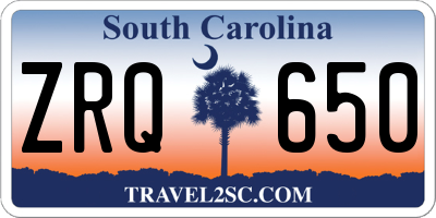 SC license plate ZRQ650