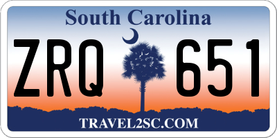 SC license plate ZRQ651