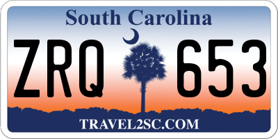 SC license plate ZRQ653