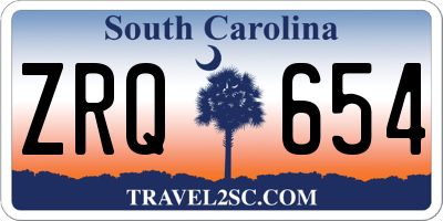 SC license plate ZRQ654