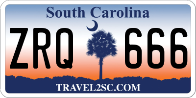 SC license plate ZRQ666