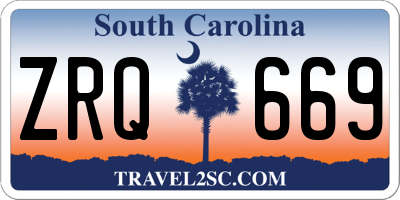 SC license plate ZRQ669