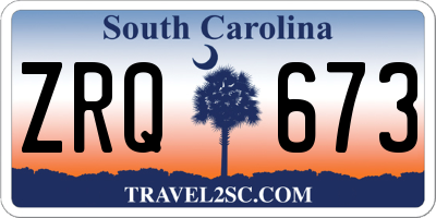 SC license plate ZRQ673