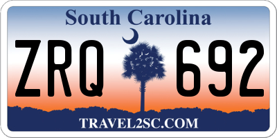 SC license plate ZRQ692