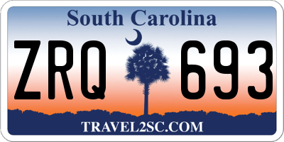 SC license plate ZRQ693