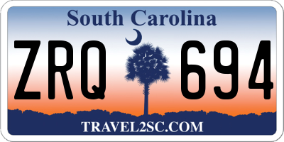 SC license plate ZRQ694