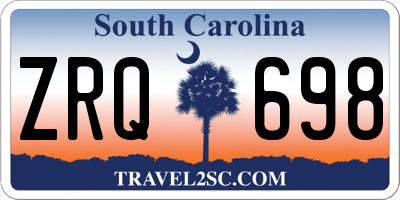 SC license plate ZRQ698