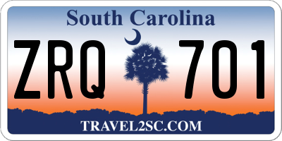 SC license plate ZRQ701