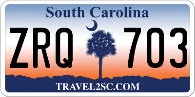 SC license plate ZRQ703