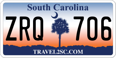 SC license plate ZRQ706