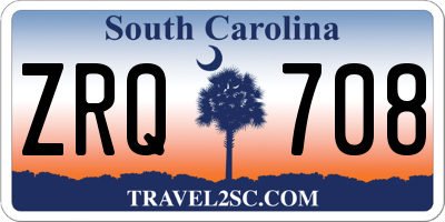 SC license plate ZRQ708