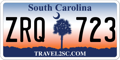 SC license plate ZRQ723
