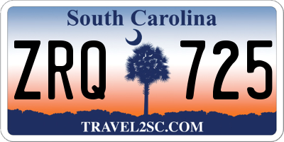 SC license plate ZRQ725