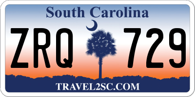 SC license plate ZRQ729