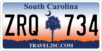 SC license plate ZRQ734
