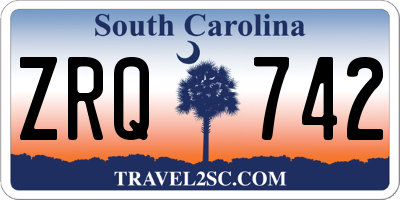 SC license plate ZRQ742