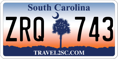 SC license plate ZRQ743