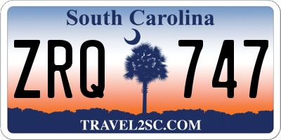 SC license plate ZRQ747