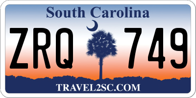 SC license plate ZRQ749