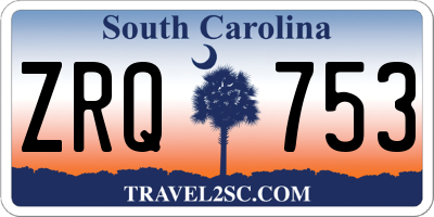 SC license plate ZRQ753