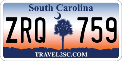 SC license plate ZRQ759