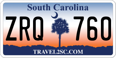 SC license plate ZRQ760
