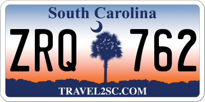 SC license plate ZRQ762