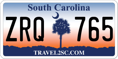 SC license plate ZRQ765