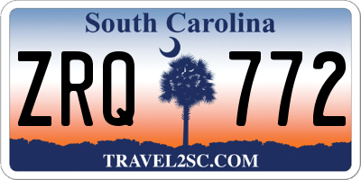 SC license plate ZRQ772