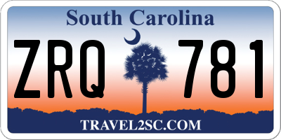 SC license plate ZRQ781