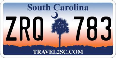 SC license plate ZRQ783